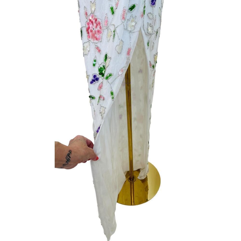 Mac Duggal Floral Embellished High Slit Sleeveless Gown 10893 Size 10 Dress NWT - Picture 5 of 8